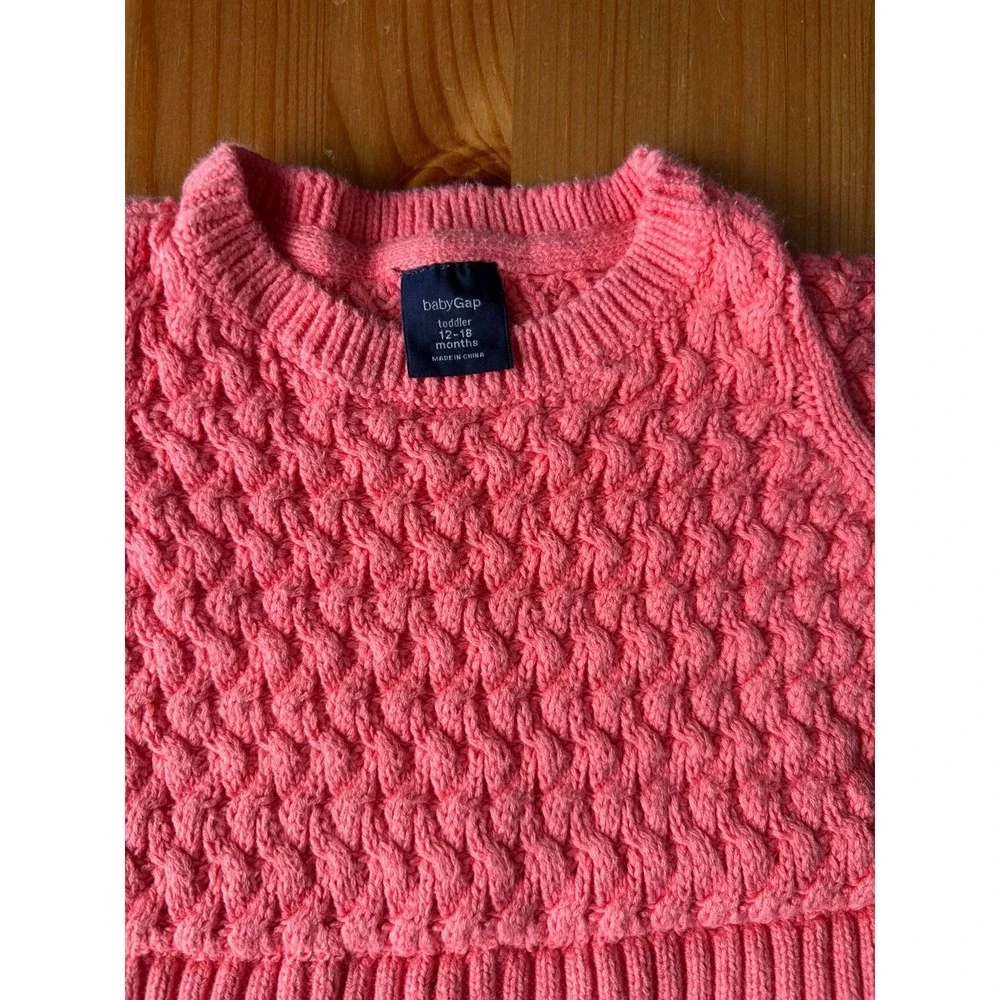 Baby GAP Cable Knit Polka Dot Dress Size 12-18 Months